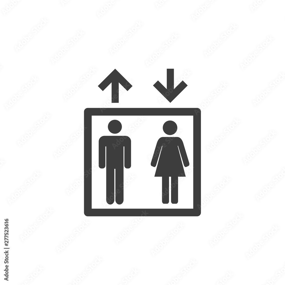 Poster Lift icon template black color editable. Lift symbol vector sign isolated on white background. Simple logo vector illustration for graphic and web design.