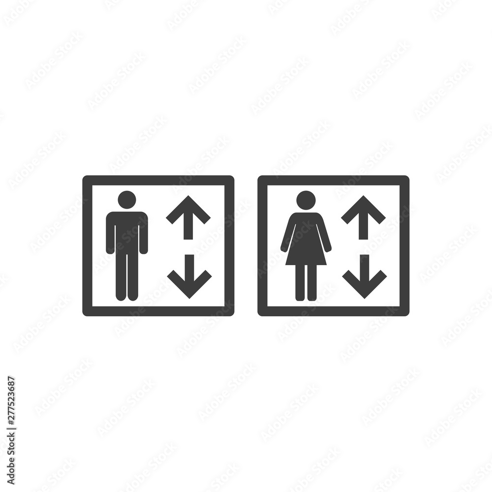 Aufkleber Lift icon template black color editable. Lift symbol vector sign isolated on white background. Simple logo vector illustration for graphic and web design.