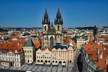 Fototapeta na wymiar Old Town Prague - Aerial View