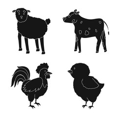 Vector illustration of ranch and organic logo. Set of ranch and food vector icon for stock.