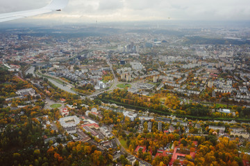 Vilnius through the plane window