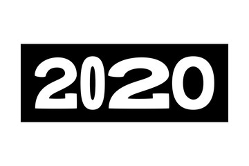 Black and white 2020 different width characters