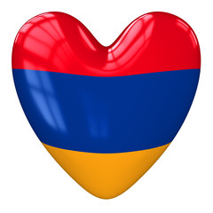 Armenia flag heart. 3d rendering.
