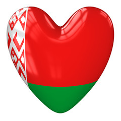 Belarus flag heart. 3d rendering.