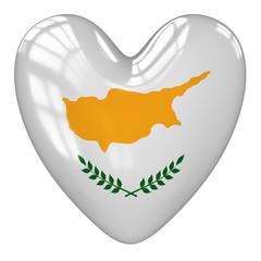 Cyprus flag heart. 3d rendering.