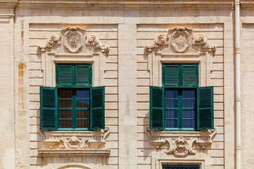 Malta architecture, facade of a house