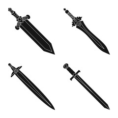 Isolated object of sharp and blade icon. Collection of sharp and dagger stock symbol for web.