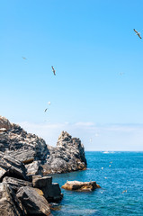 Portovenere, Italy. Seaside village with the famous gulf of poets that inspired the poems of Byron,...