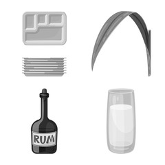 Isolated object of sugarcane and cane logo. Set of sugarcane and field stock symbol for web.