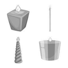 Vector illustration of paraffin and fire logo. Set of paraffin and decoration vector icon for stock.