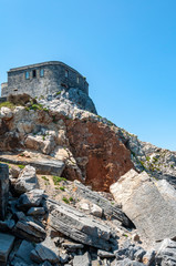 Portovenere, Italy. Seaside village with the famous gulf of poets that inspired the poems of Byron, a popular tourist destination for beach holidays and tracking in unspoiled nature. Gulf of poets..
