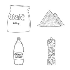Vector design of sodium and mineral symbol. Collection of sodium and kitchen stock symbol for web.