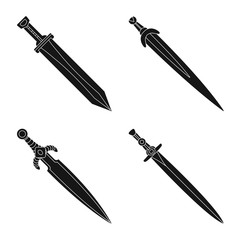 Vector design of sharp and blade sign. Set of sharp and dagger stock symbol for web.