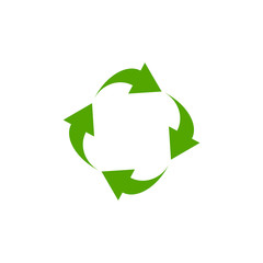 Recycle. Recycle sign. Recycle green icon isolated on white background
