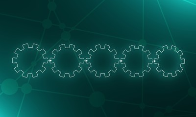 Business data visualization. Abstract elements of graph, diagram with steps, options, parts or processes. Neon bulb illumination. 3D rendering
