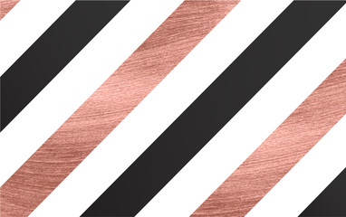 classic luxury black and pink gold stripes with white background