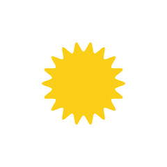 Sun. Sun yellow icon. Sun vector icon isolated on white background