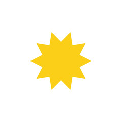 Sun. Sun yellow icon. Sun vector icon isolated on white background