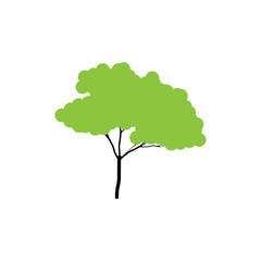 Tree. Green Tree in flat design. Tree vector icon isolated on white background