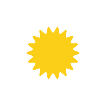 Sun. Sun yellow icon. Sun vector icon isolated on white background