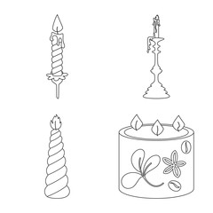 Vector illustration of source and ceremony logo. Collection of source and fire vector icon for stock.