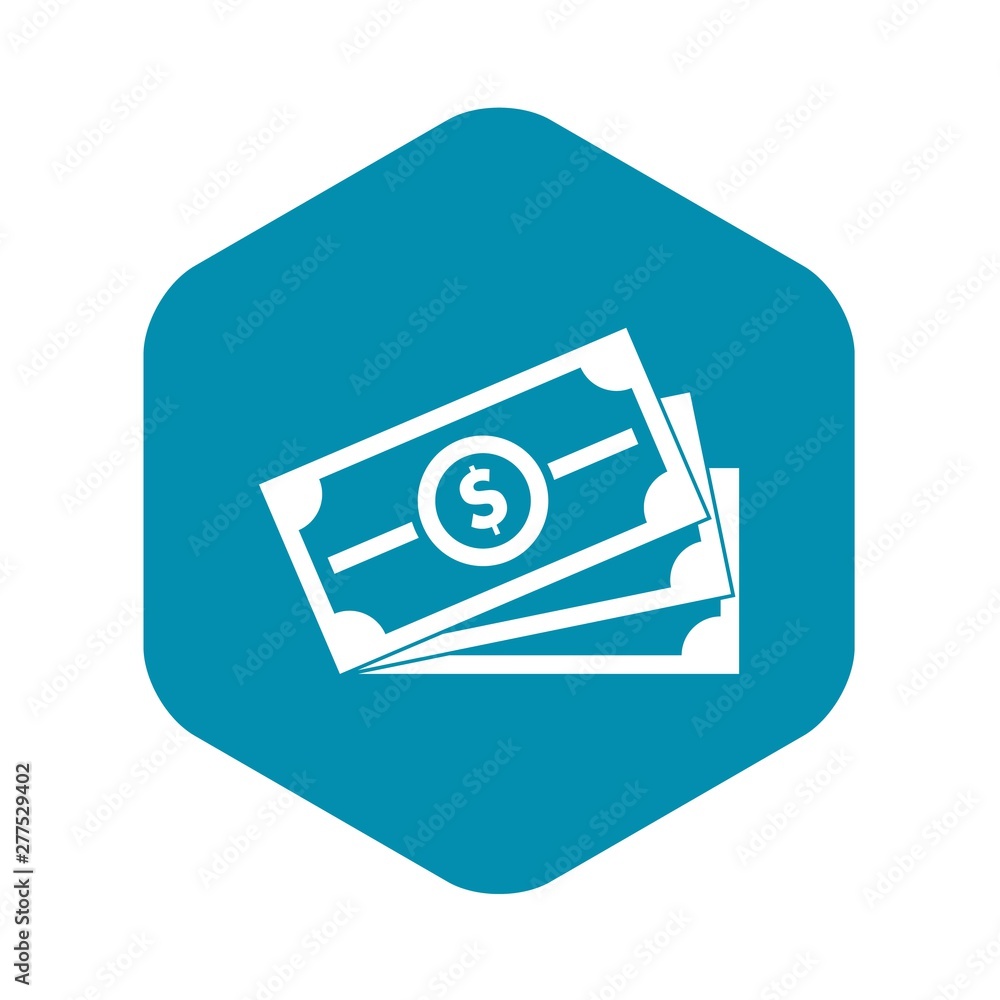 Poster stack of dollar bills icon. simple illustration of stack of dollar bills vector icon for web