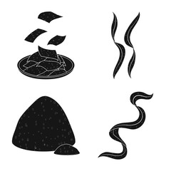 Isolated object of grass and natural icon. Collection of grass and seaweed stock vector illustration.