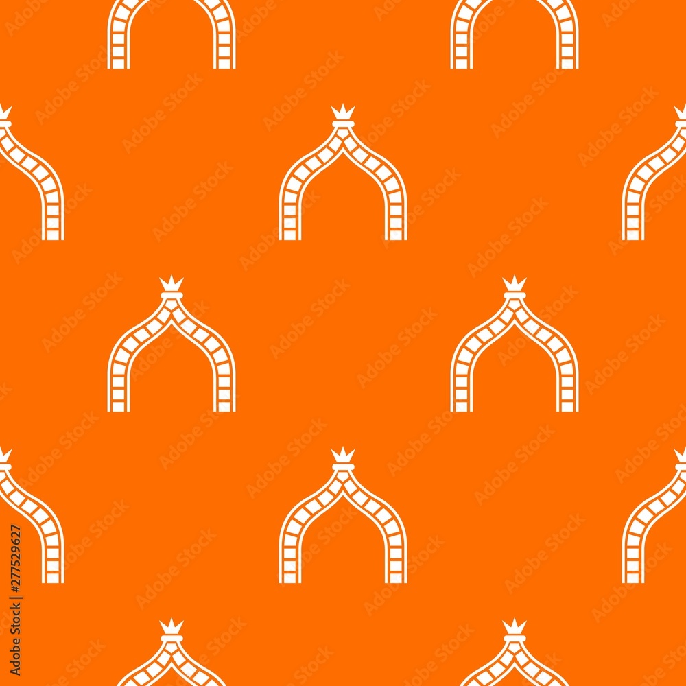 Poster ancient arch pattern vector orange for any web design best