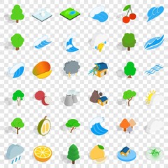 Storm icons set. Isometric style of 36 storm vector icons for web for any design