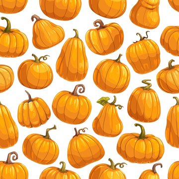 Pumpkin vegetables, gourds and squashes pattern