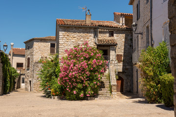 The medieval village of Ruoms in the Ardeche