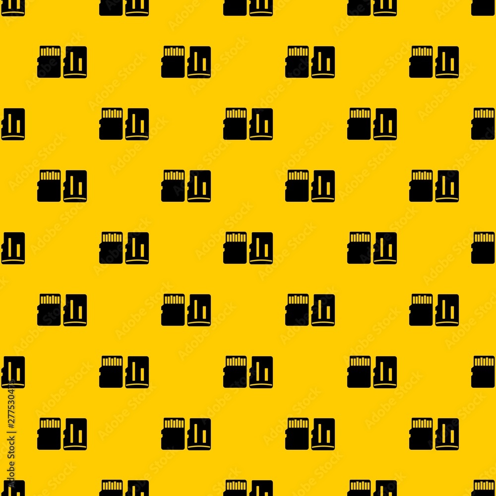 Poster both sides of sd memory card pattern seamless vector repeat geometric yellow for any design