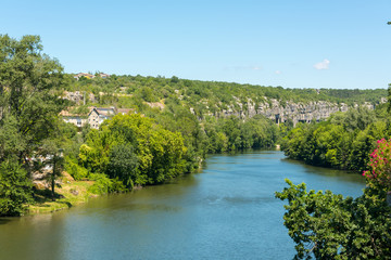 View of the river Ardeche near Ruoms in France