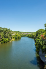 Fototapeta na wymiar View of the river Ardeche near Ruoms in France