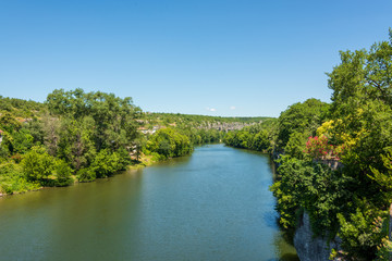 View of the river Ardeche near Ruoms in France