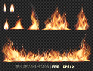 Collection of realistic fire flames - 277530896