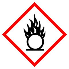 Oxidizer Hazard Symbol Sign, Vector Illustration, Isolate On White Background, Label .EPS10