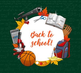 Back to school, student lessons education supplies