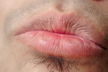 Obraz premium close up of asian men lips or mouth