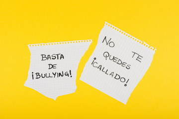 Spanish Stop Bullying slogan