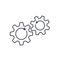 Connection Vector linear icon. White background.