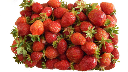fresh strawberries on white background