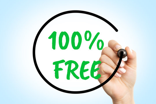 Woman circling text on display - Powered by Adobe