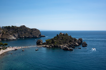 beautiful view of the sea of Taormina seen from above