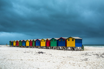 Colourful Beach Houses in Muizenberg, South Africa