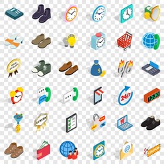 Naklejka na ściany i meble Online trade icons set. Isometric style of 36 online trade vector icons for web for any design