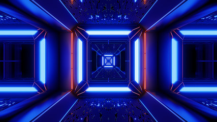 futuristice scifi alien tunnel wallpaper 3d rendering