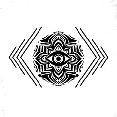 Polynesian tattoo design. Ancient Polynesian native ornament, isolated on white, vector illustration