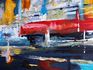 Abstract background colorful oil paint multi colors paint brush.