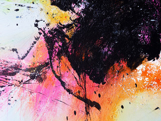 Abstract background colorful oil paint multi colors paint brush.